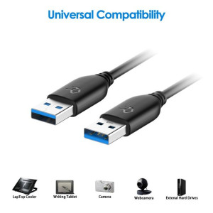 Kabel USB, Typ A , USB 3.0, czarny, wytrzymały