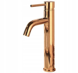 Bateria umywalkowa wysoka Lungo Rose Gold