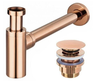 Uniwersalny syfon z korkiem klik klak Rose Gold