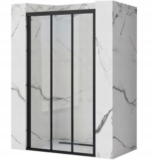 Drzwi prysznicowe przesuwne Alex Black 100 cm