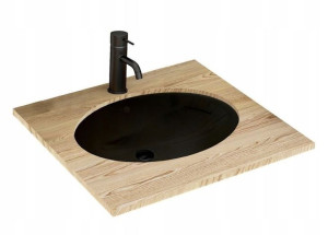 Umywalka ceramiczna podblatowa Nel Black 47,5x39