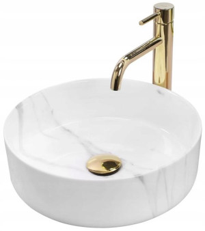Umywalka ceramiczna nablatowa Sami Marble