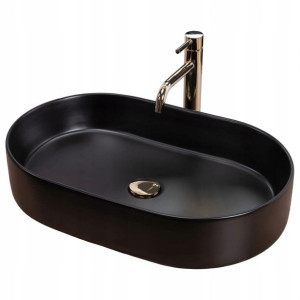 Umywalka ceramiczna nablatowa Nadia 61 Black Mat