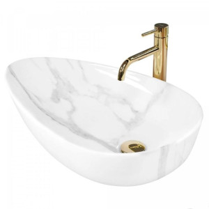 Umywalka ceramiczna nablatowa Greta 65 Bianco