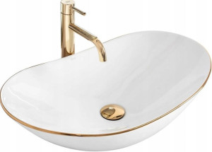 Umywalka ceramiczna nablatowa Royal 60 Gold Edge