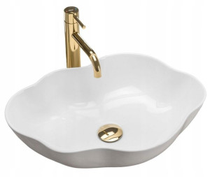 Umywalka ceramiczna nablatowa Pearl White 51x37