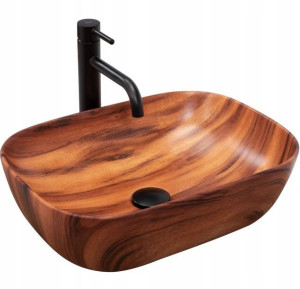 Umywalka ceraminczna nablatowa Belinda Wood Mat