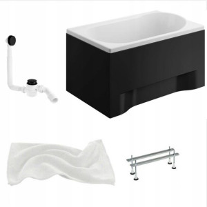 Wanna 110x70 + Obudowa Syfon Click-Clack Czarny