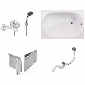 Wanna 100x65 + Bateria Zabudowa pod płytki Syfon