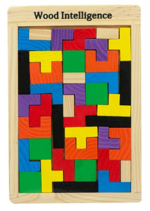 Puzzle drewniane układanka tetris klocki 40el.