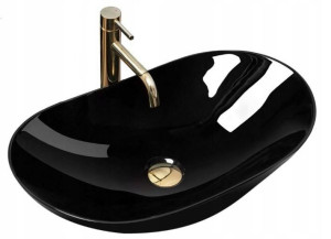 Umywalka ceramiczna nablatowa Royal Black 61,5X35,