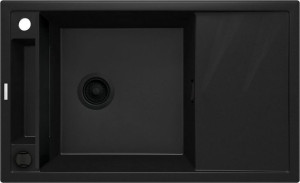 Zlewozmywak granitowy 1-komorowy Magnetic nero