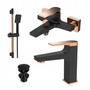 Bateria wannowa umywalkowa zest. natr. balck/gold