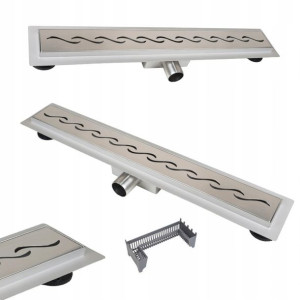 Odpływ liniowy DECOR WAVE 80 Głęboki zasobnik
