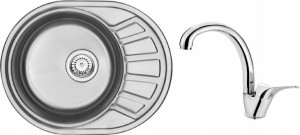 DEANTE Zlewozmywak Stock + bateria zlewozmywakowa