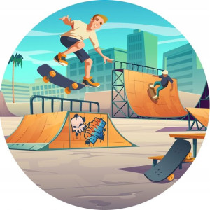 Naklejki 4 cm dla dzieci deskorolka skate