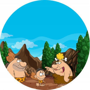 Naklejki 4 cm dla dzieci jaskiniowcy