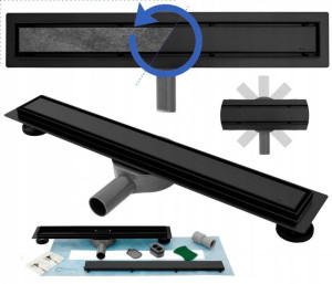 Odpływ liniowy dwustronny 2w1 Neo Pro czarny 700