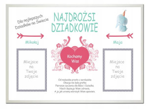 Prezent na Dzień Babci i Dziadka Plakat + Ramka A4