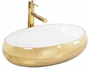 Umywalka Melania Gold/White 60x40 REA-U1050