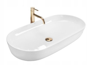Umywalka ceramiczna nablatowa Cleo Biała 81x41
