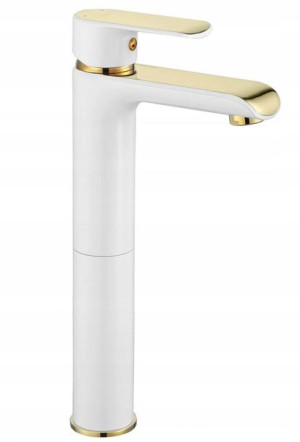 Bateria umywalkowa wysoka Bloom white/gold