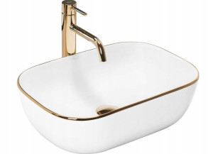 Umywalka ceramiczna nablatowa Belinda Gold Edge