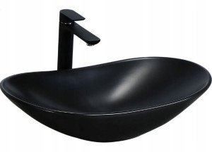 Umywalka ceramiczna nablatowa Royal Black Matt