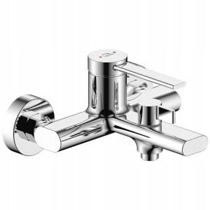 Bateria wannowa PINAR ścienna chrom BAW_010D
