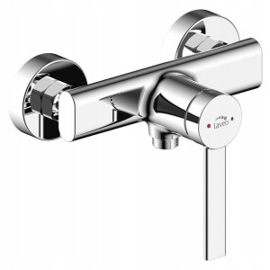 Bateria natryskowa PINAR ścienna chrom BAW_040D