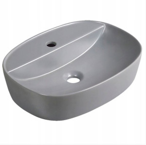 Umywalka nablatowa owalna KERRA KR-860 szara