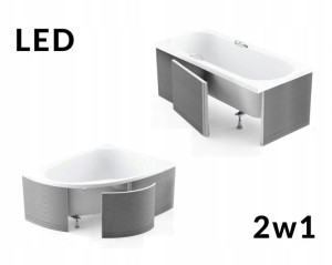 Zabudowa styropianowa wanny 2w1 200x100 cm LED