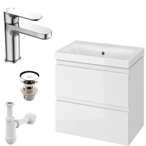 Szafka umywalka MODUO SLIM 60 Bateria Korek Syfon
