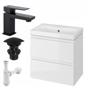 Szafka umywalka MODUO SLIM 60 Bateria Korek Syfon