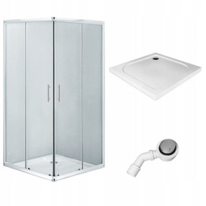Kabina kwadratowa 90x90 Brodzik SLIM + Syfon