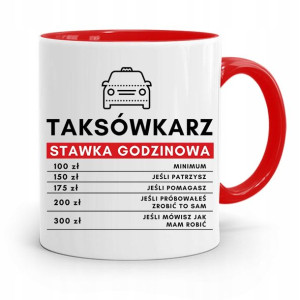 Kubek Czerwony Taksówkarza Stawka Godzinowa