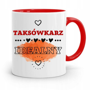 Kubek Czerwony Taksówkarza Taksówkarz Idealny