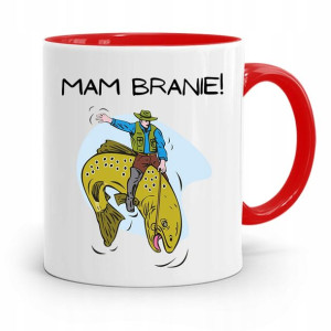 Kubek Czerwony Wędkarza Mam Branie! Prezent