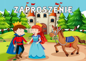 Zaproszenia urodziny dla dzieci księżniczka zamek