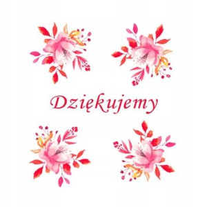 Naklejki 3 cm z napisem Dziękujemy podziękowania
