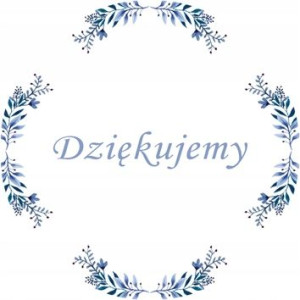 Naklejki 3 cm z napisem Dziękujemy podziękowania