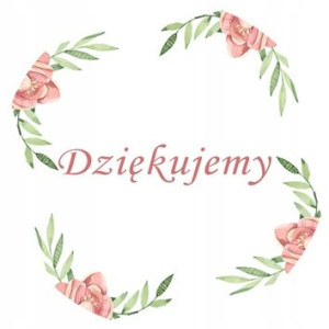 Naklejki 3 cm z napisem Dziękujemy podziękowania