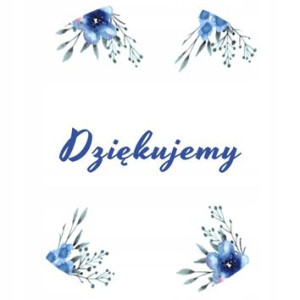 Naklejki 3 cm z napisem Dziękujemy podziękowania