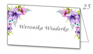 Winietki Ślubne Wizytówki na stół kwiaty 2 SZTUKI