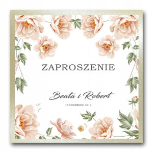Zaproszenia Ślubne brokatowe metalizowane