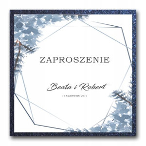 Zaproszenia Ślubne brokatowe metalizowane