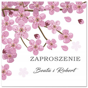 Zaproszenia Ślubne kwiaty + koperta