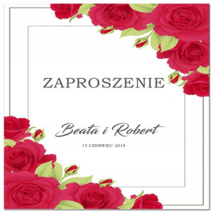 Zaproszenia Ślubne kwiaty + koperta