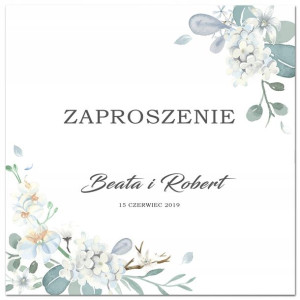 Zaproszenia Ślubne kwiaty + koperta