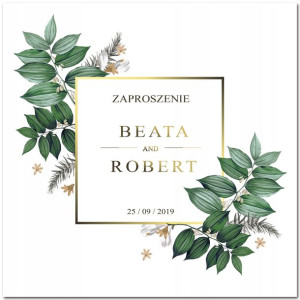 Zaproszenia Ślubne rustykalne kwiaty + koperta